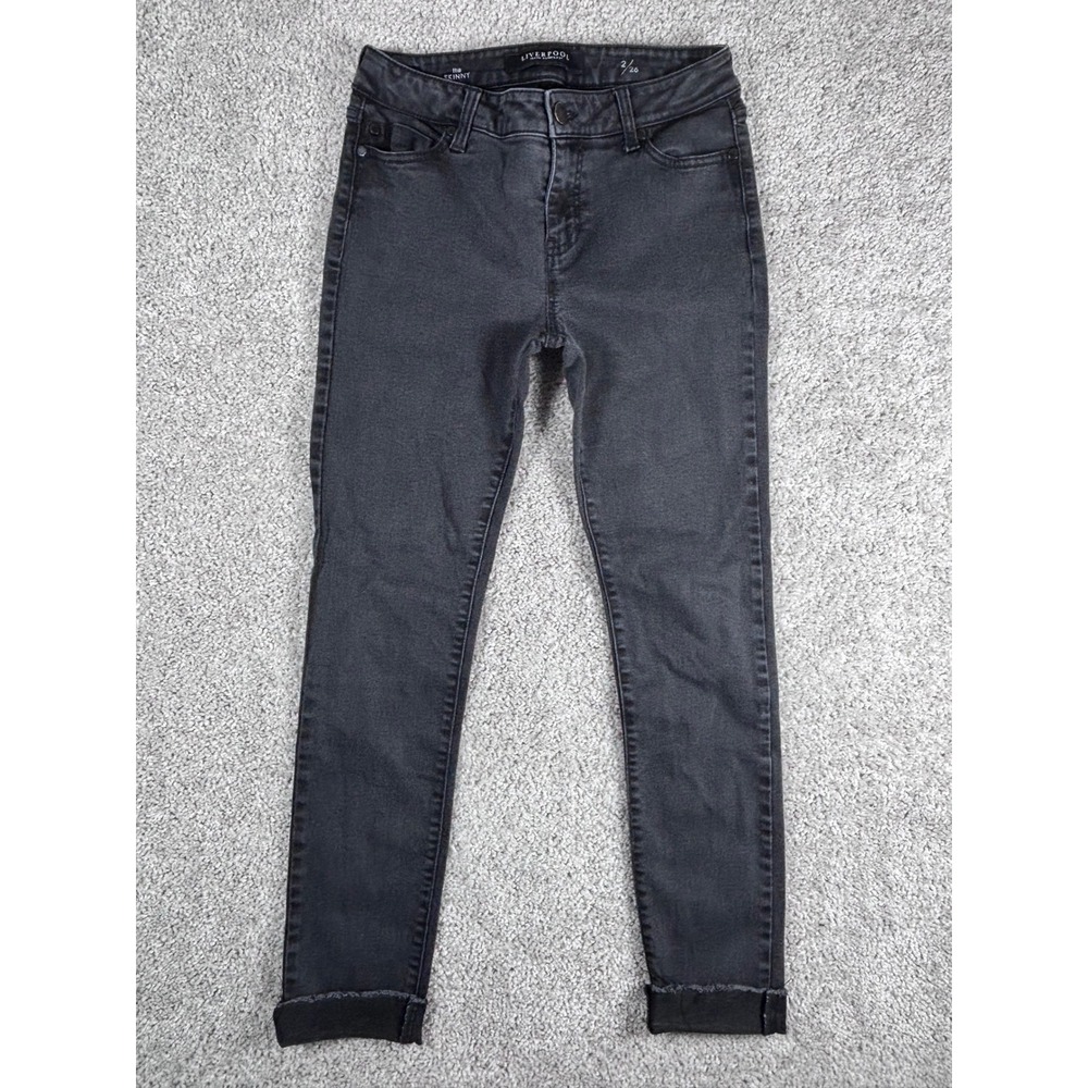Liverpool‎ Jeans Company The Skinny Black Rinse Denim Jeans Size 2/26